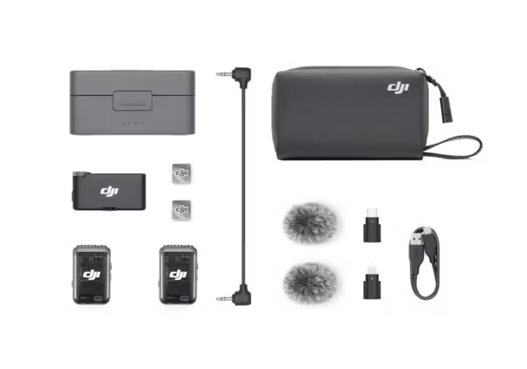 DJI Mic Kit (2 TX + 1 RX Charging Case), Wireless Lavalier Microphone